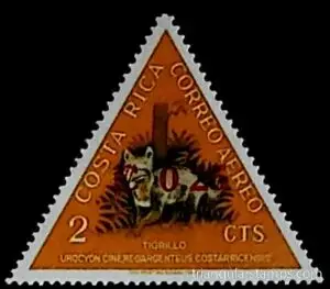 Animals – Costa Rica 1963 triangular stamp