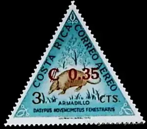 Animals – Costa Rica 1963 triangular stamp